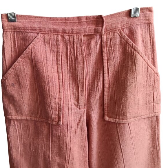 24x25 Girls Vintage Jeans 1970's Wide-Leg Peach Textured Cotton Pants 1OF1 - Picture 3 of 6